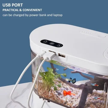 Fish Tank with Oxygen Pump Filtration Acrylic Material LED 2
