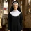 Women Nun Costume White Dress with Headscarf Halloween