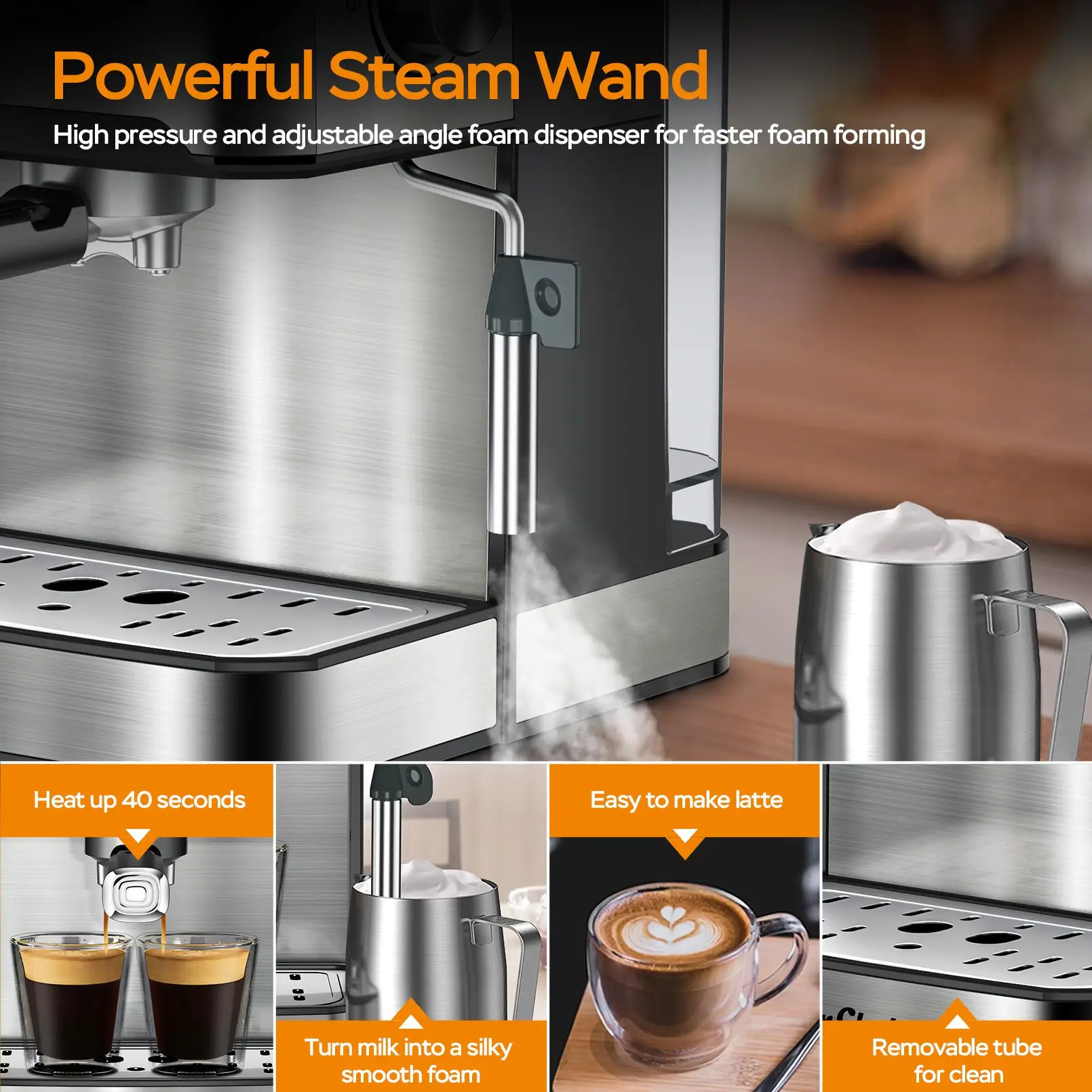 Plumchef Espresso Machine 20 Bar Compact Homehold Coffee 5 | PricZone Plumchef Espresso Machine 20 Bar Compact Homehold Coffee 5 | PricZone