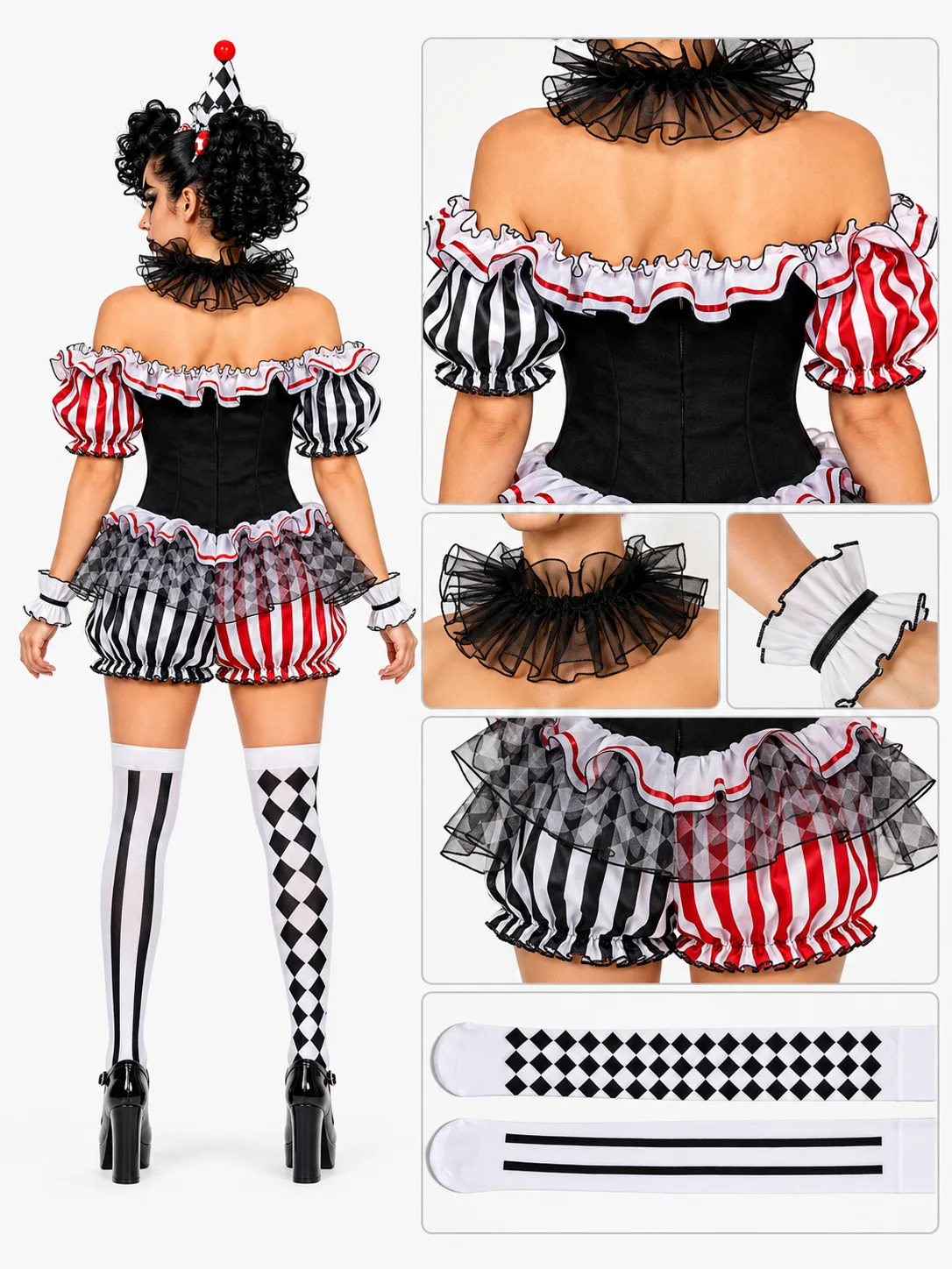Womens Halloween Evil Clown Costume Sexy Circus Cosplay 6 | PricZone Womens Halloween Evil Clown Costume Sexy Circus Cosplay 6 | PricZone