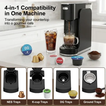 All-In-1 Single Serve Coffee Machine Hot and Iced Maker 2
