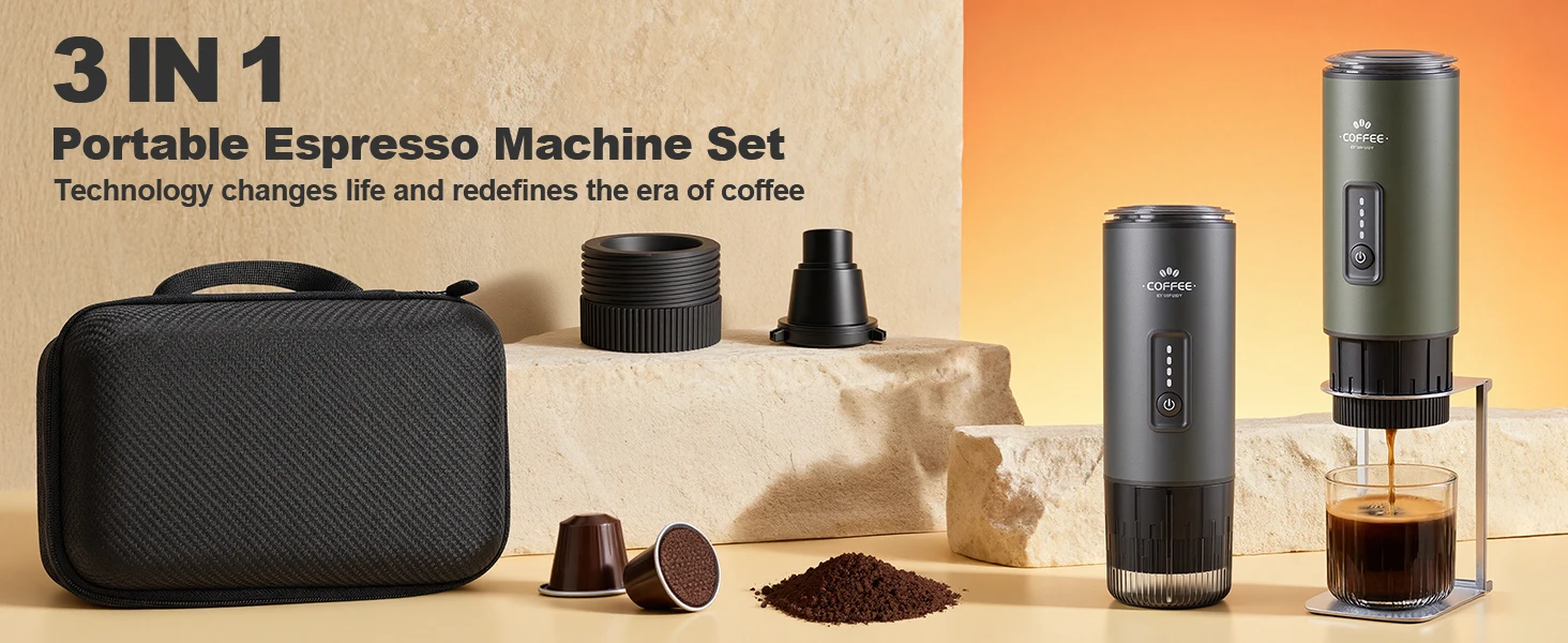 Espresso Maker 3 In 1 Coffee Machine with Carrying Bag 7