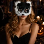 FluffyWhite Faux Fur Cat Animal HalfFace Mask Props 5 | PricZone