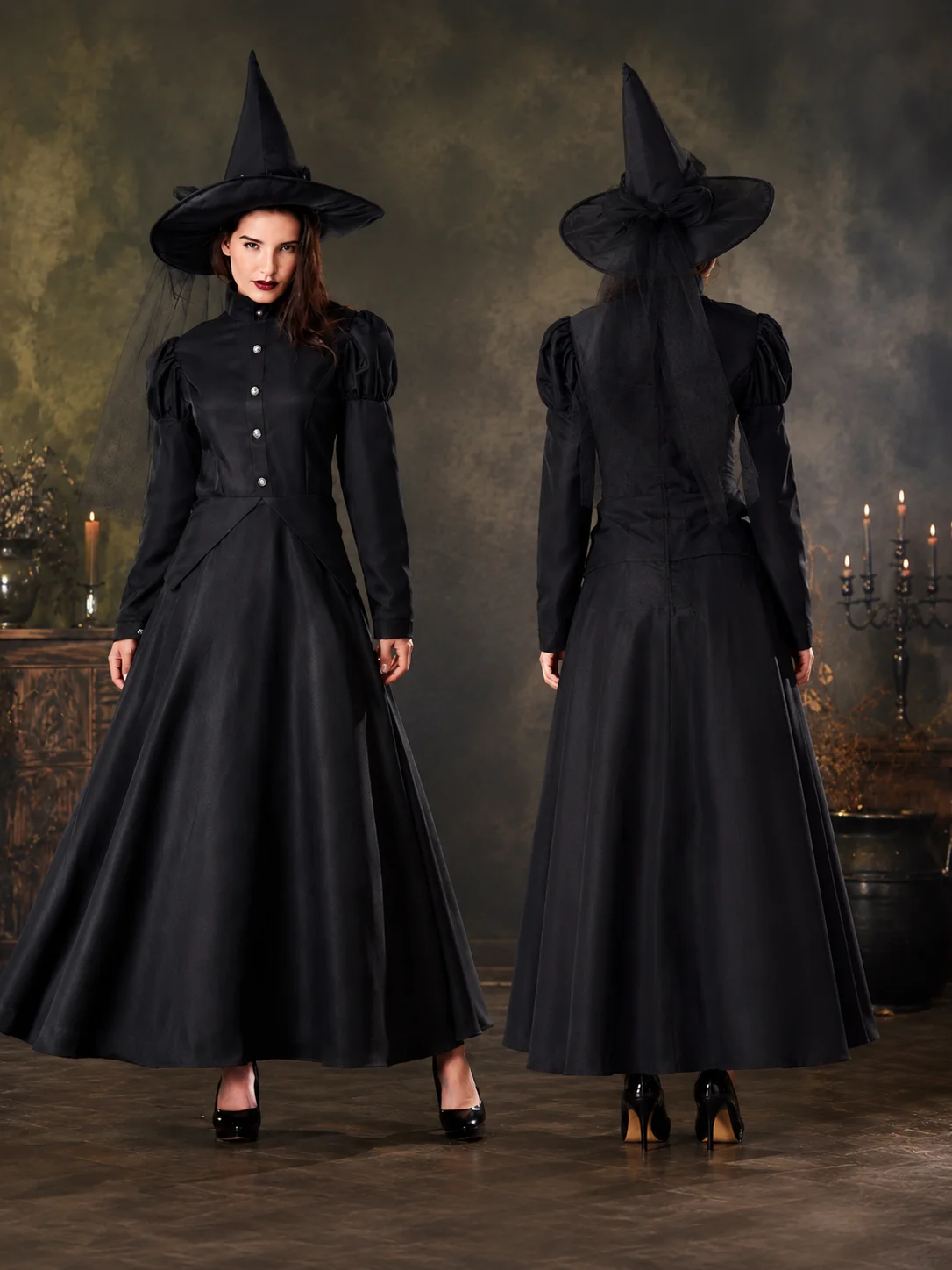 Family Matching Witch Costume for Women Girls Classic Long 3 | PricZone Family Matching Witch Costume for Women Girls Classic Long 3 | PricZone