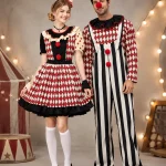 Couples Clown Costume for Men Women Retro Circus Diamond 1 | PricZone Couples Clown Costume for Men Women Retro Circus Diamond 1 | PricZone