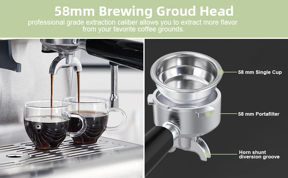 Twister.ck 20 Bar Espresso Machine with Grinder Coffee 17