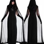Hooded Sheer Mesh Cape Witch Costume for Women Sleeveless 3 | PricZone
