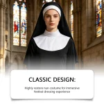 Women Nun Costume White Dress with Headscarf Halloween 2 | PricZone Women Nun Costume White Dress with Headscarf Halloween 2 | PricZone