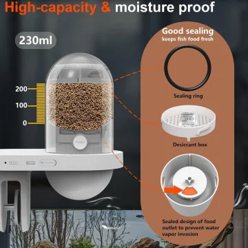 Automatic Fish Feeder 230Ml Large Capacity 2.4G 5G WiFi 2