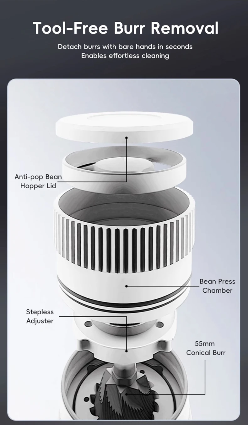 Starseeker E55Pro Electric Coffee Grinder 55Mm Espresso 18