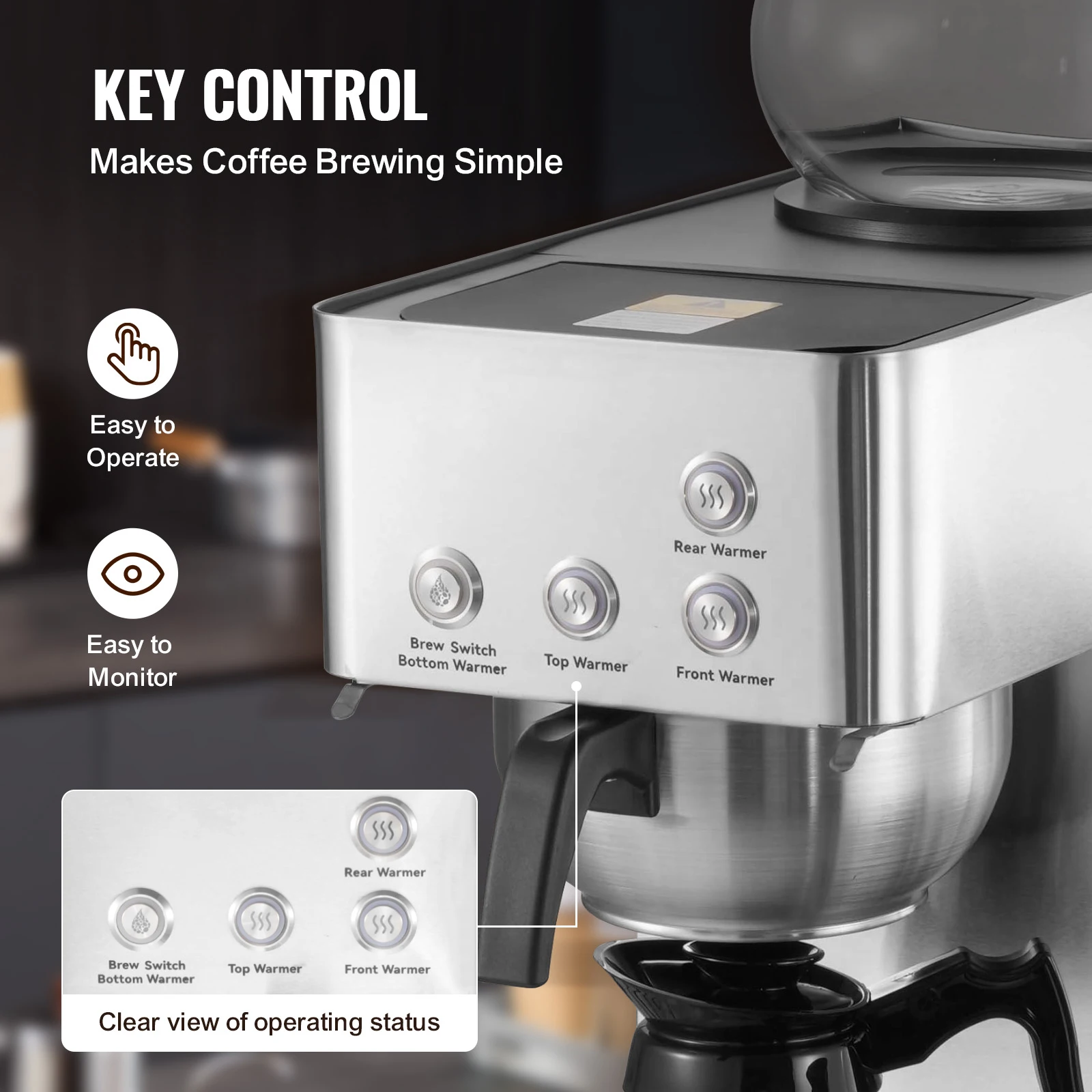 Succebuy Commercial Drip Coffee Maker with Glass Carafes 4 | PricZone Succebuy Commercial Drip Coffee Maker with Glass Carafes 4 | PricZone