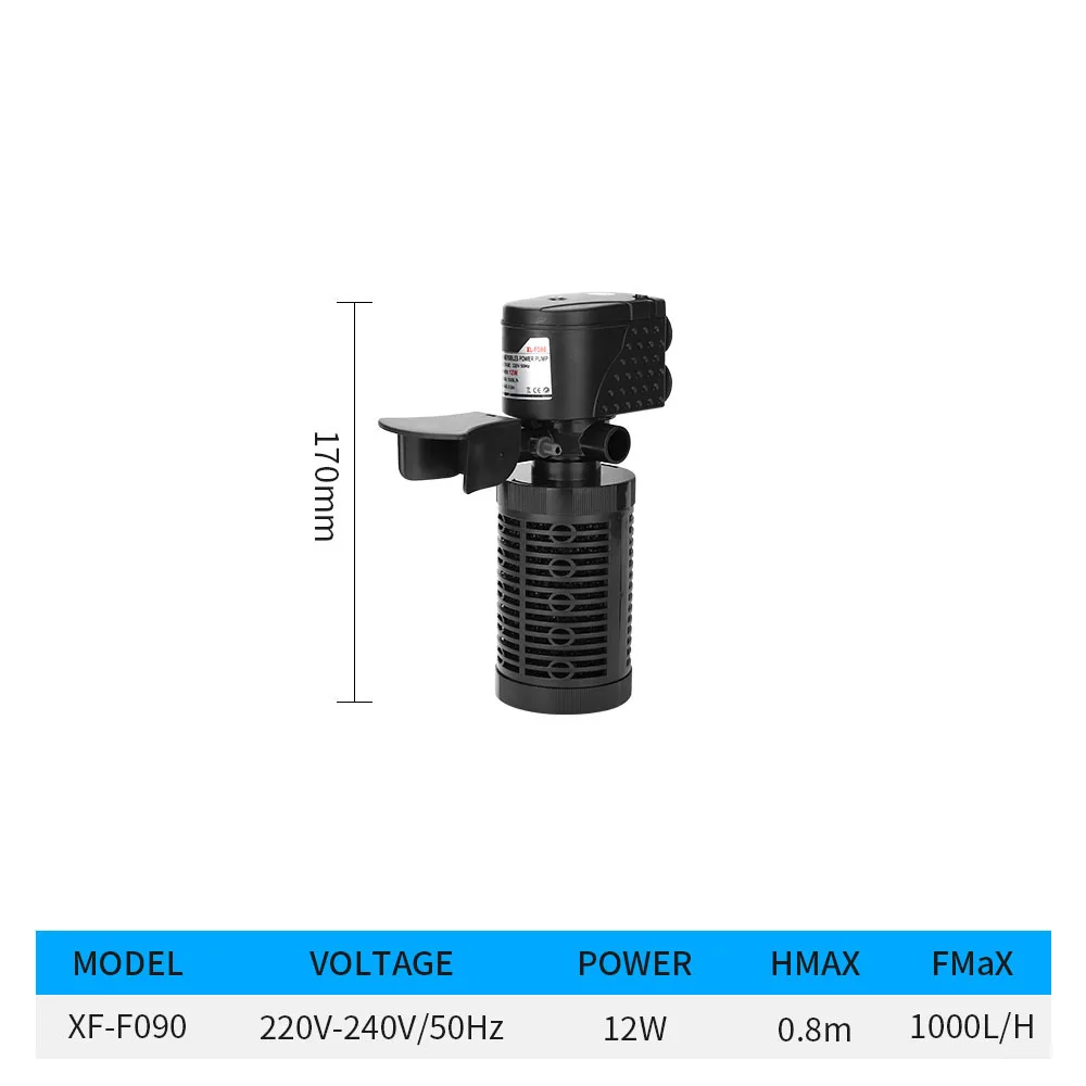 3 In 1 Silent Aquarium Filter Submersible Oxygen Internal 22