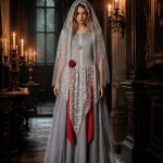 Women Halloween Ghost Bride Cosplay Costume Grey Long Lace 4 | PricZone Women Halloween Ghost Bride Cosplay Costume Grey Long Lace 4 | PricZone