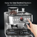 20 Bar Espresso Machine with Grinder Milk Frother Coffee 3 | PricZone