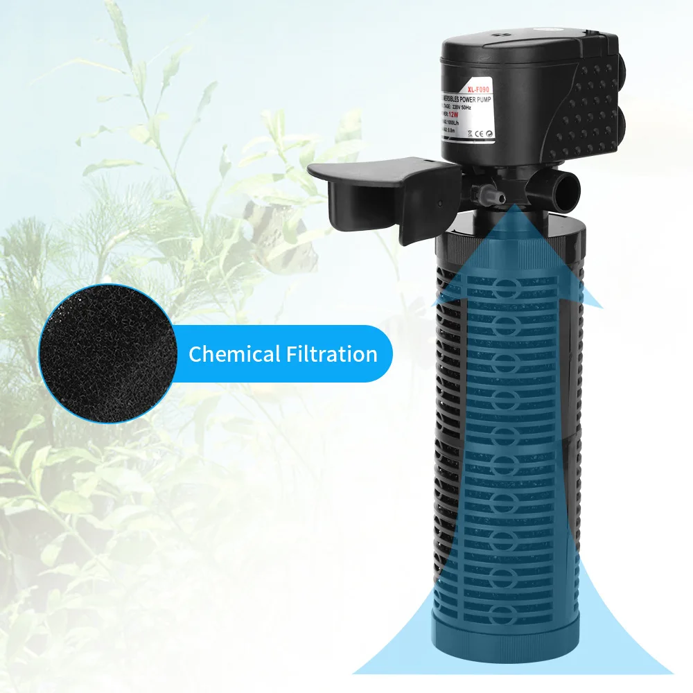 3 In 1 Silent Aquarium Filter Submersible Oxygen Internal 13