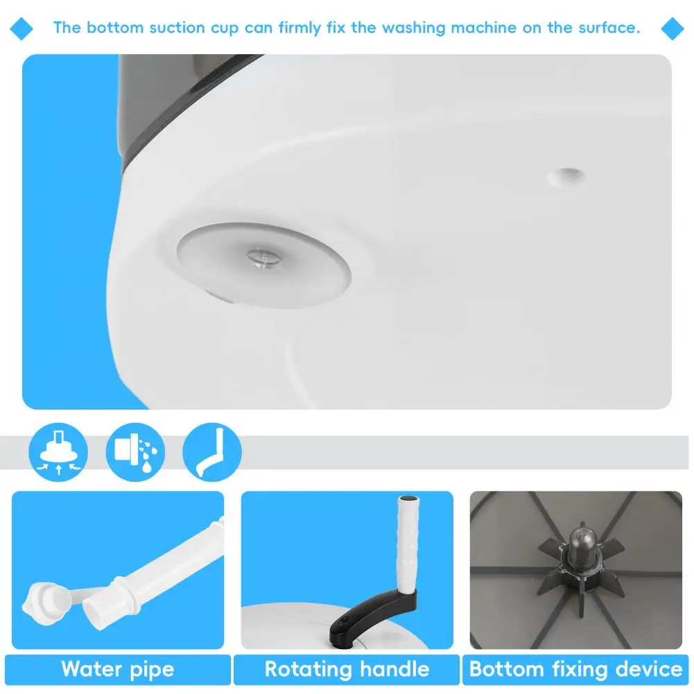 2-In-1 Manual Laundry Basket Hand-Crank Washer Spin Dryer 17