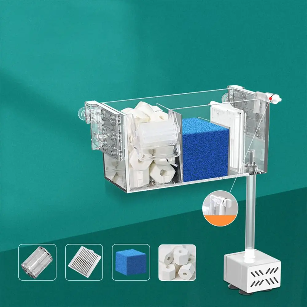 Wall Mounted Fish Tank Silent Circulating Waterfall Filter 18
