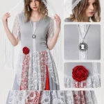 Women Halloween Ghost Bride Cosplay Costume Grey Long Lace 6 | PricZone Women Halloween Ghost Bride Cosplay Costume Grey Long Lace 6 | PricZone
