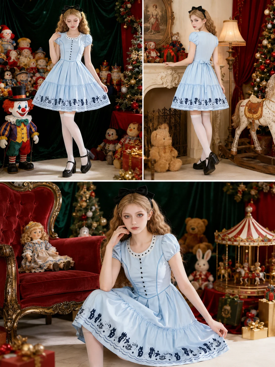 Women Alice Cosplay Lolita Dress Puff Short Sleeve Round 5 | PricZone Women Alice Cosplay Lolita Dress Puff Short Sleeve Round 5 | PricZone