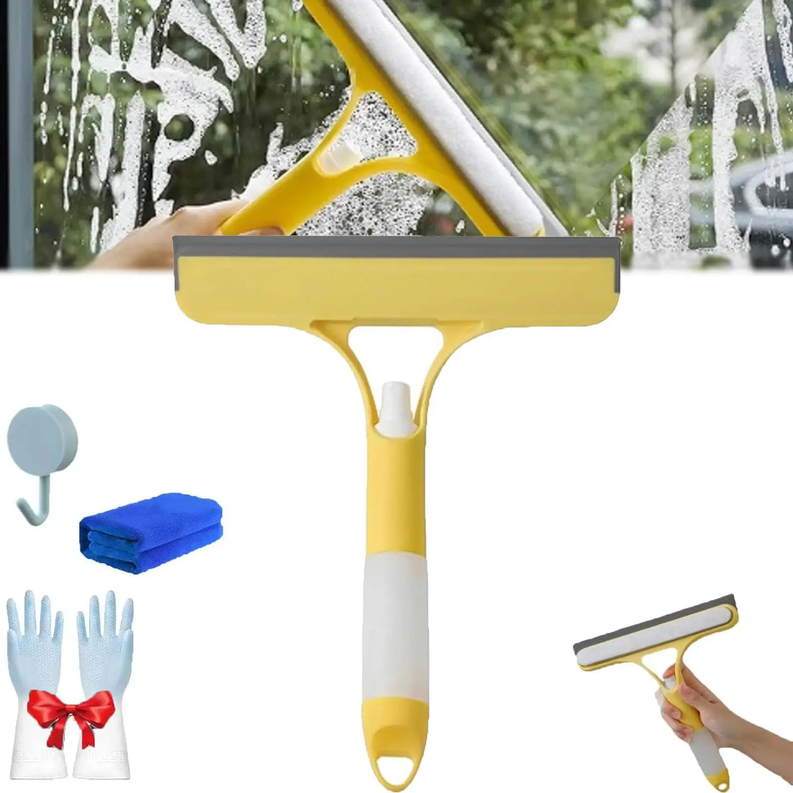 3In1 Spray Glass Wiper Silicone Squeegee Window Cleaning 2 | PricZone 3 In 1 Spray Glass Wiper Silicone Squeegee Window Cleaning 2 | PricZone
