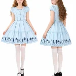 Women Alice Cosplay Lolita Dress Puff Short Sleeve Round 3 | PricZone Women Alice Cosplay Lolita Dress Puff Short Sleeve Round 3 | PricZone