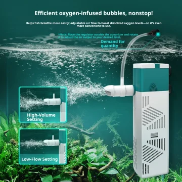 Pokpaw Aquarium Filter Pump Fish Tank Silent 4In1 Water 2