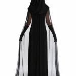 Hooded Sheer Mesh Cape Witch Costume for Women Sleeveless 2 | PricZone