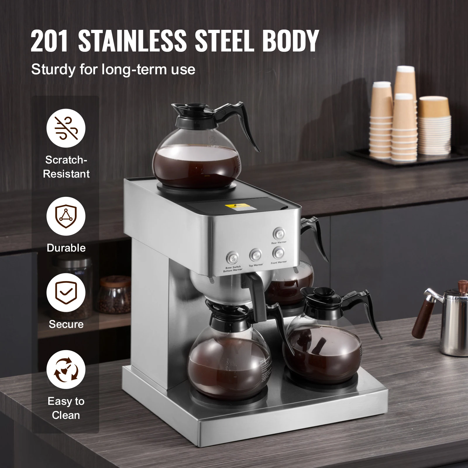 Succebuy Commercial Drip Coffee Maker with Glass Carafes 5 | PricZone Succebuy Commercial Drip Coffee Maker with Glass Carafes 5 | PricZone