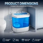Small Washing Machine 99Lb Compact Washer Twin Tub Laundry 5 | PricZone