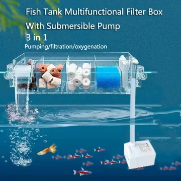 Waterfall Fish Tank Filter Box Wall Mounted Built-In Silent 1
