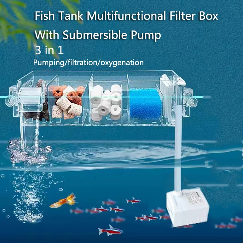 Waterfall Fish Tank Filter Box Wall Mounted BuiltIn Silent 1 | PricZone Waterfall Fish Tank Filter Box Wall Mounted Built In Silent 1 | PricZone
