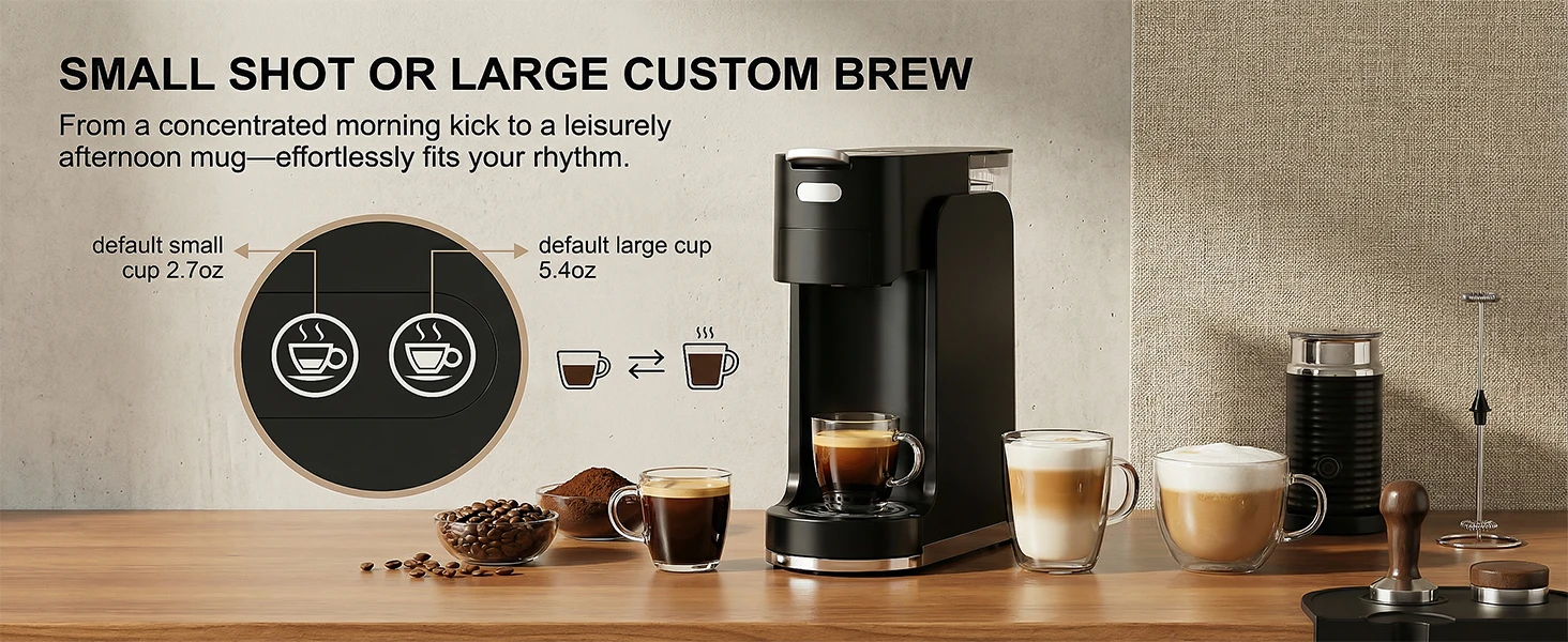 All-In-1 Single Serve Coffee Machine Hot and Iced Maker 12