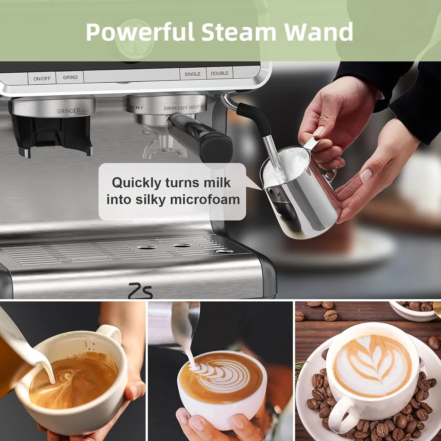 Espresso Machine 20 Bar SemiAutomatic Maker with Grinder 6 | PricZone Espresso Machine 20 Bar Semi Automatic Maker with Grinder 6 | PricZone