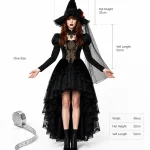 Lace Flower Tulle Witch Hat for Women Velvet Pointed Wide 8 | PricZone