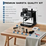 Stainless Steel Espresso Machine with Grinder 20 Bar Metal 4 | PricZone Stainless Steel Espresso Machine with Grinder 20 Bar Metal 4 | PricZone