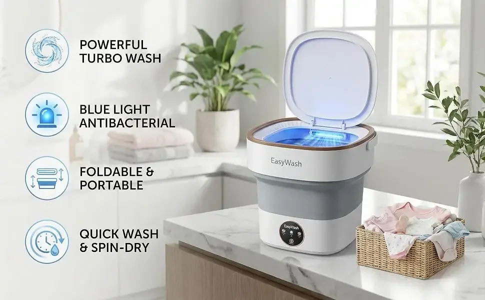 13L Washer with 3 Cleaning Modes Foldable Washing Machine 14