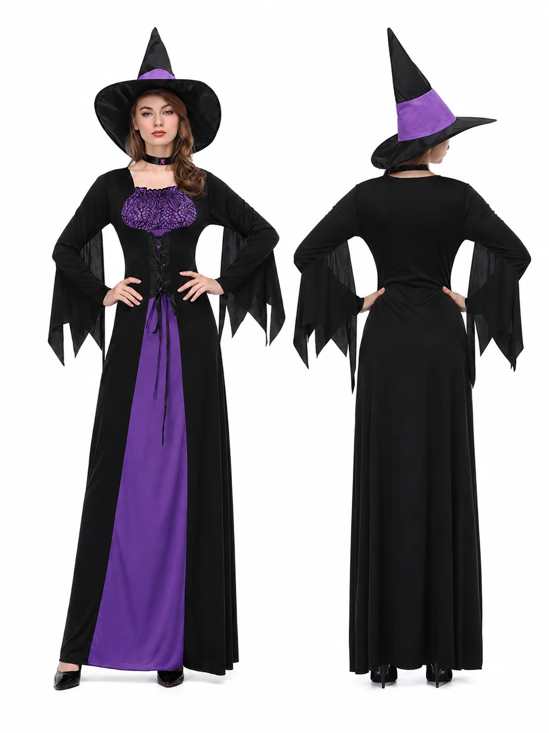 Women Classic Witch Costume Set Long Sleeve FloorLength 1 | PricZone Women Classic Witch Costume Set Long Sleeve FloorLength 1 | PricZone