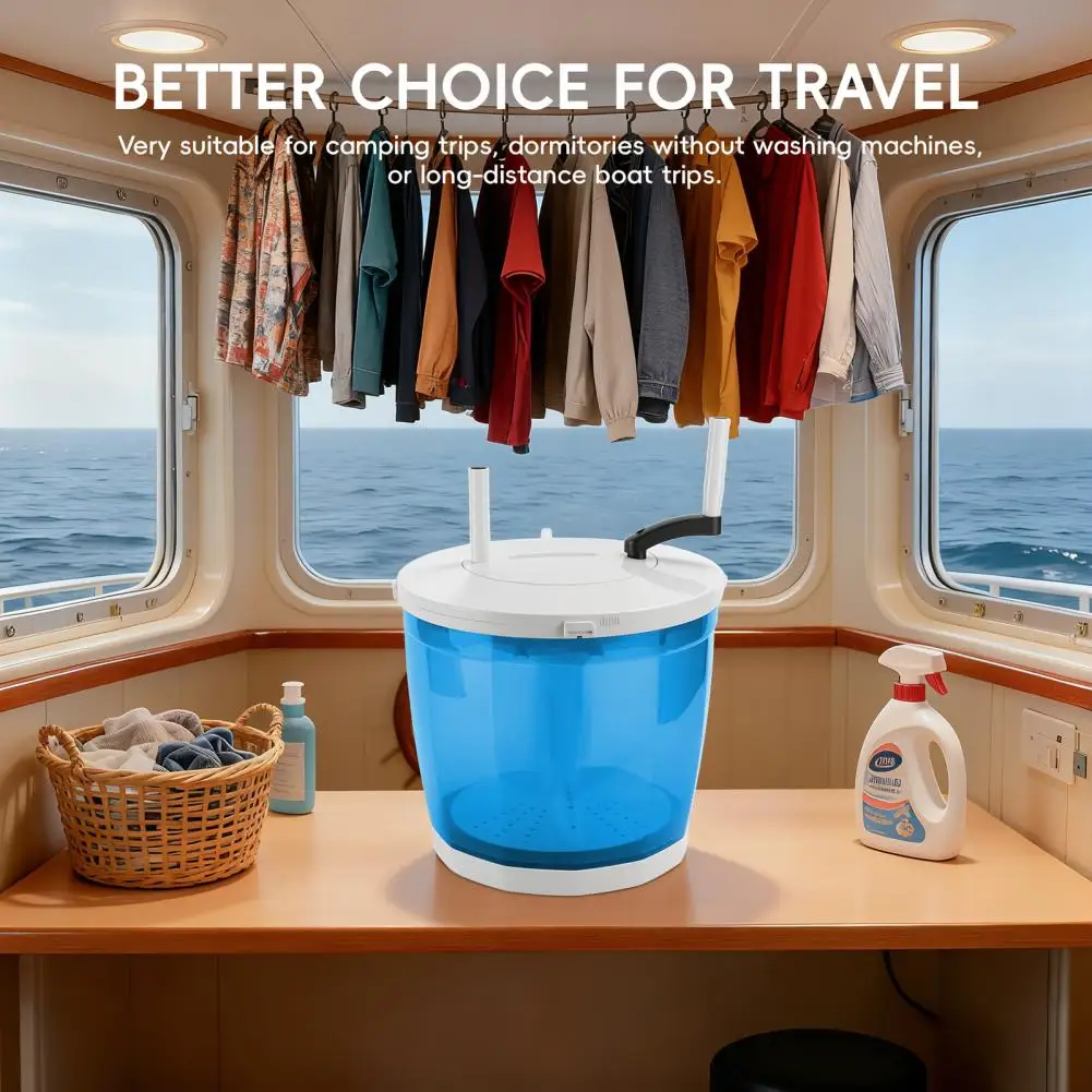 Hand-Crank Washer Spin Dryer 2-In-1 Manual Laundry Basket 20
