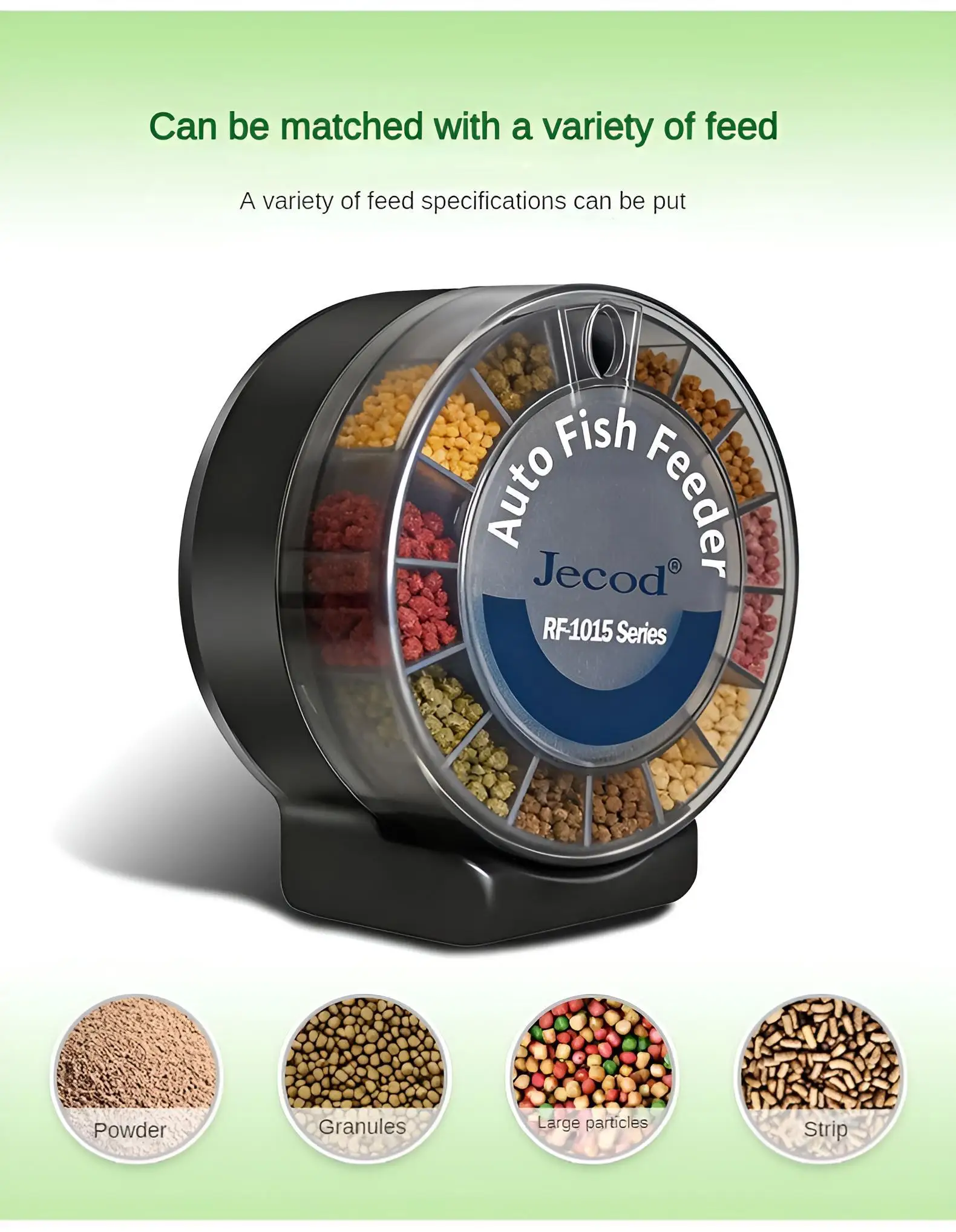Automatic Fish Feeder｜Dual Moisture-Proof Bins｜100Ml 10