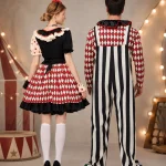 Couples Clown Costume for Men Women Retro Circus Diamond 2 | PricZone Couples Clown Costume for Men Women Retro Circus Diamond 2 | PricZone