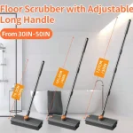 Floor Scrub Brush with Long Handle 3 In 1 Scrape 7 | PricZone