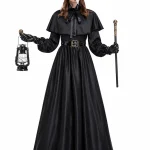 Women Plague Doctor Costume Set Medieval Gothic Long Dress 2 | PricZone
