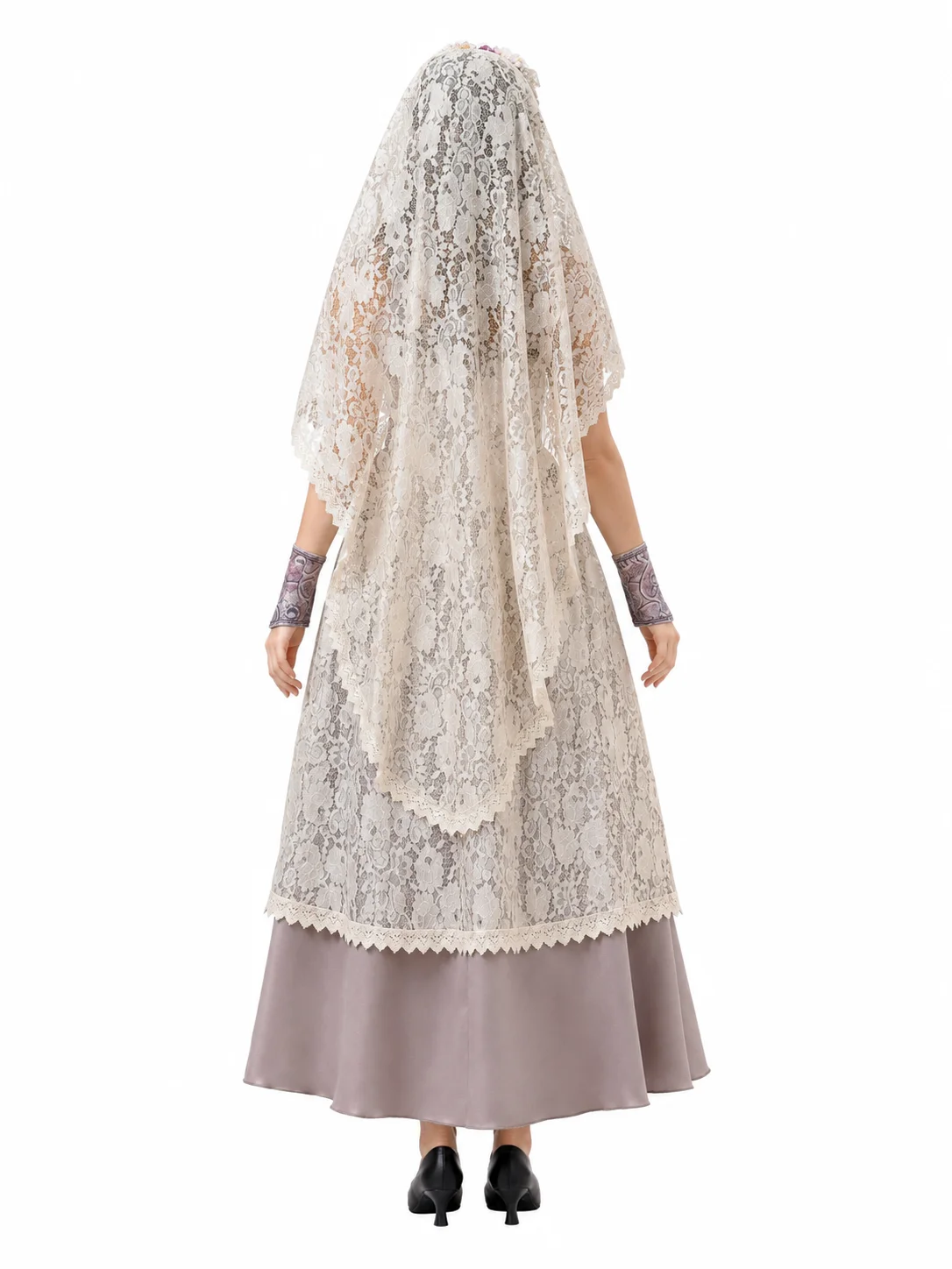 Womens Corpse Bride Cosplay Costume Beige Lace Layered Maxi 2 | PricZone Womens Corpse Bride Cosplay Costume Beige Lace Layered Maxi 2 | PricZone