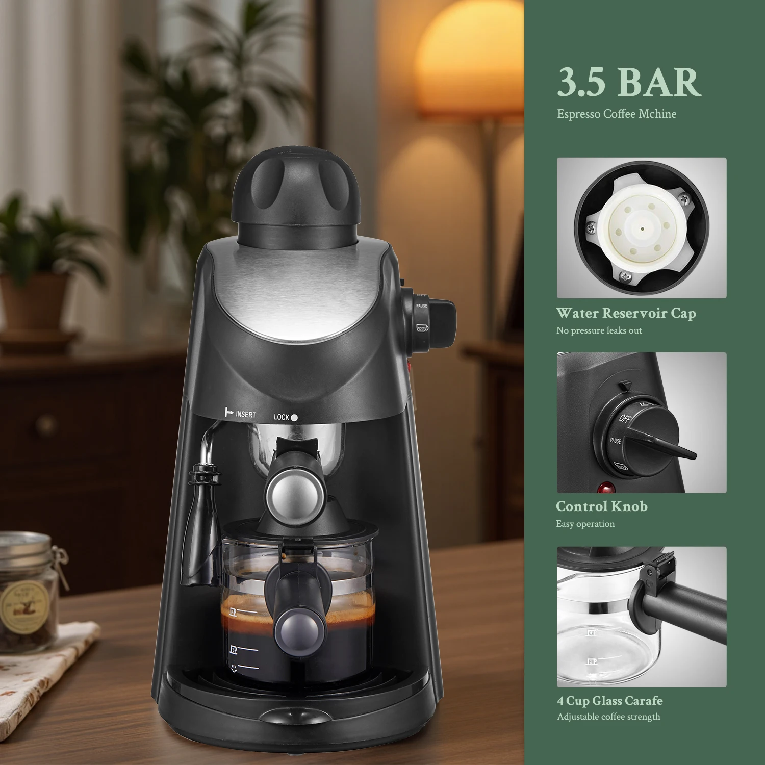 35Bar Espresso Coffee Maker Compact Machine with Milk 5 | PricZone 35Bar Espresso Coffee Maker Compact Machine with Milk 5 | PricZone