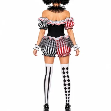 Women's Halloween Evil Clown Costume Sexy Circus Cosplay 2
