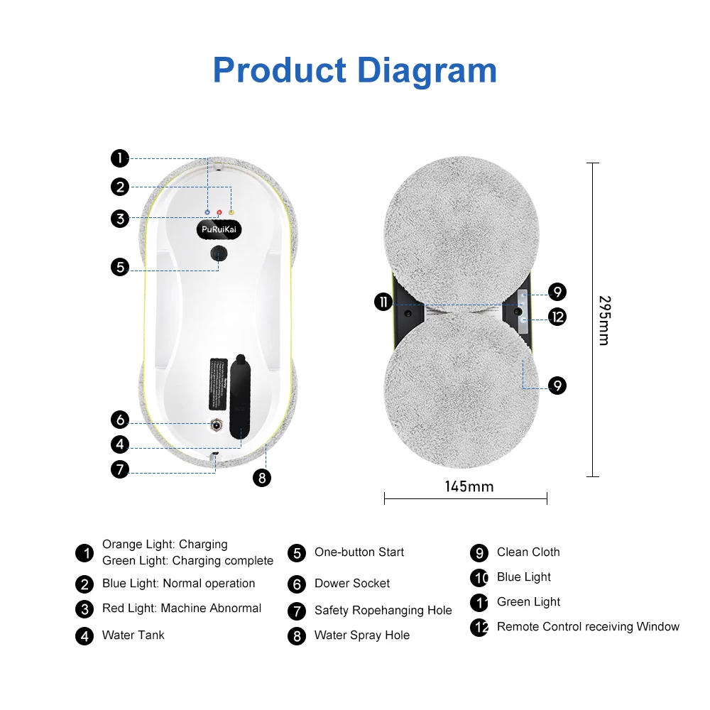 Household Window Automatic Water Spray Cleaning Robot 16