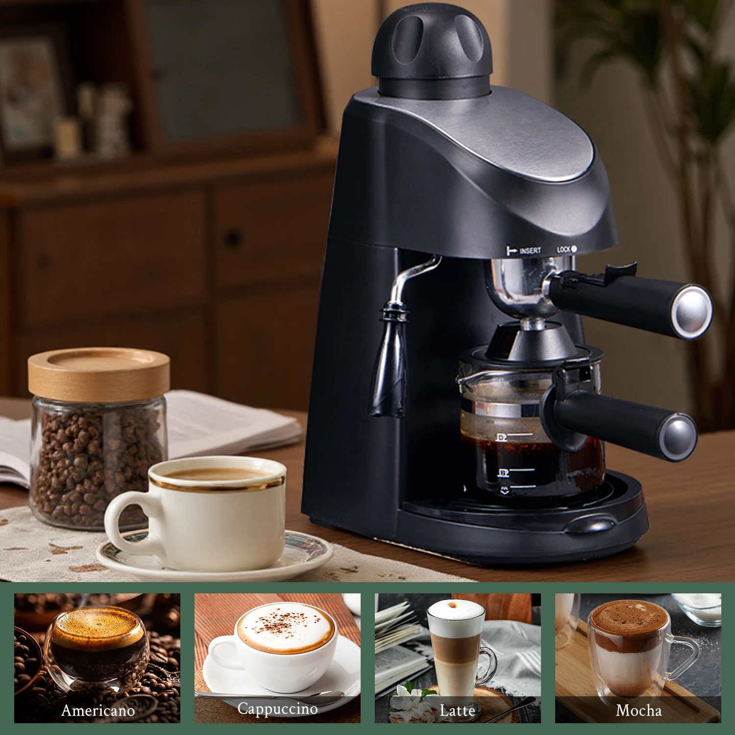 35Bar Espresso Coffee Maker Compact Machine with Milk 7 | PricZone 35Bar Espresso Coffee Maker Compact Machine with Milk 7 | PricZone