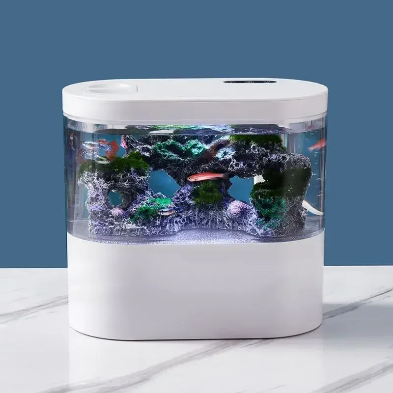 Fish Tank with Oxygen Pump Filtration Acrylic Material LED 14
