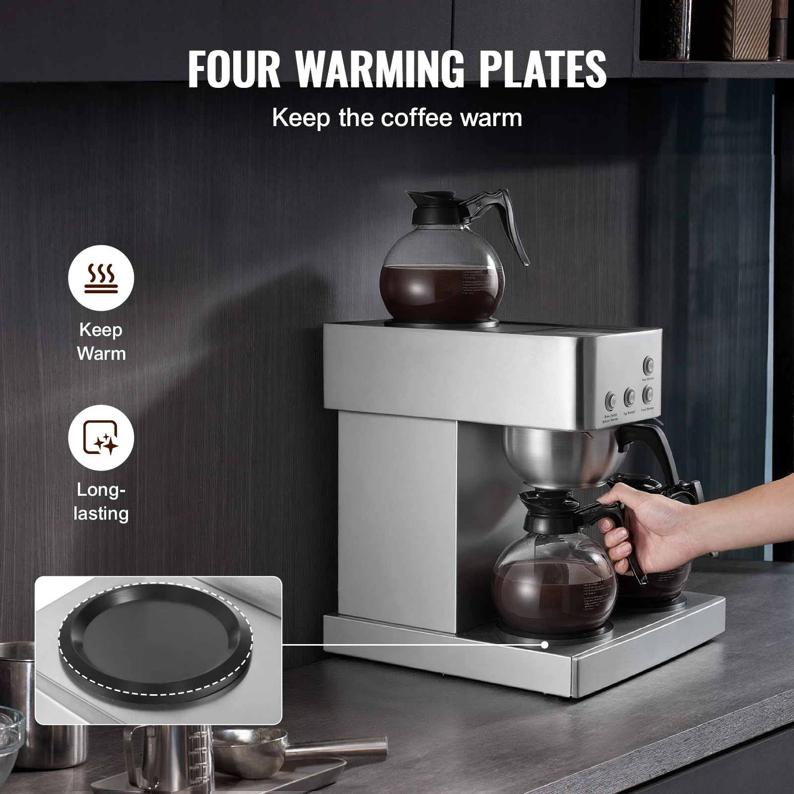 Succebuy Commercial Drip Coffee Maker with Glass Carafes 3 | PricZone Succebuy Commercial Drip Coffee Maker with Glass Carafes 3 | PricZone