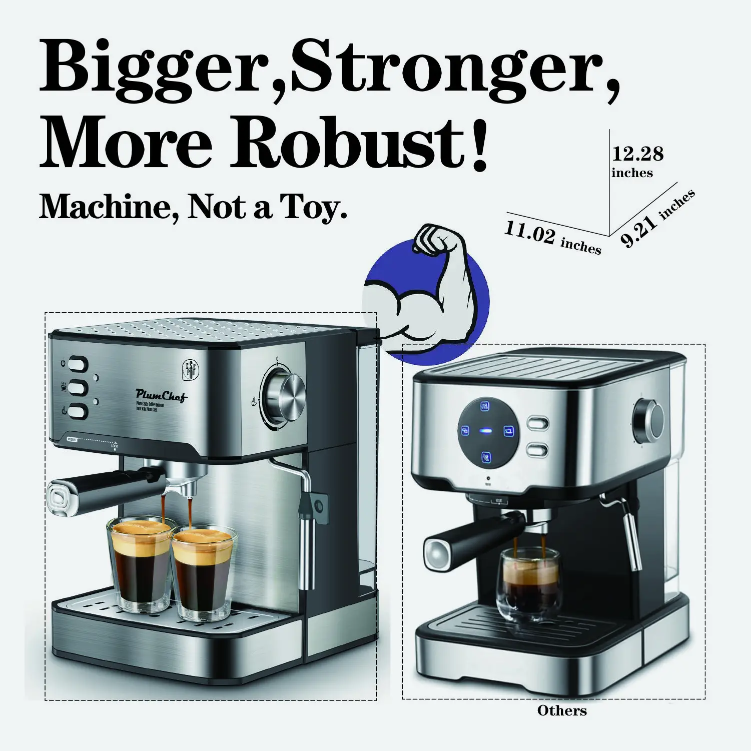 Plumchef Espresso Machine 20 Bar Compact Homehold Coffee 3 | PricZone Plumchef Espresso Machine 20 Bar Compact Homehold Coffee 3 | PricZone